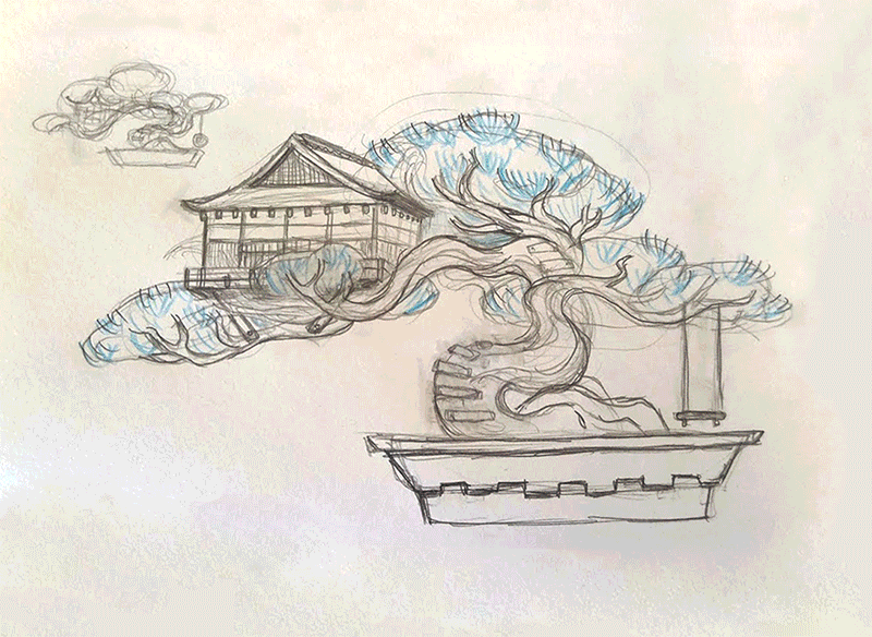 bonsai treehouse sketch