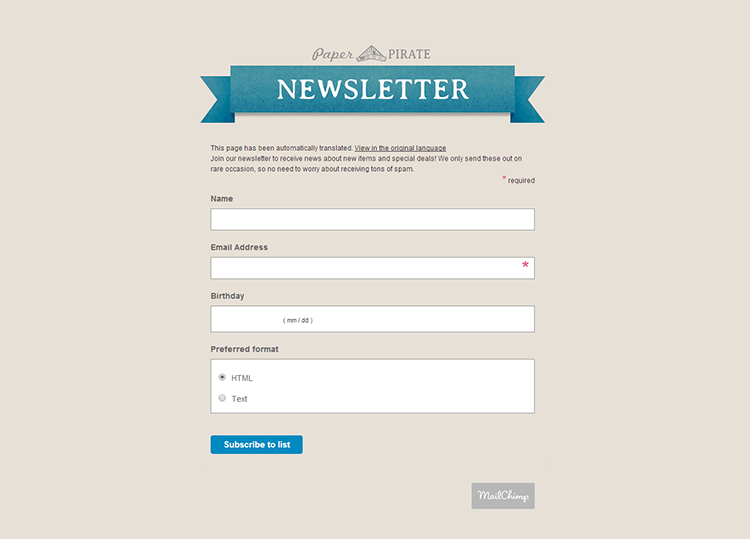 Paper Pirate newsletter